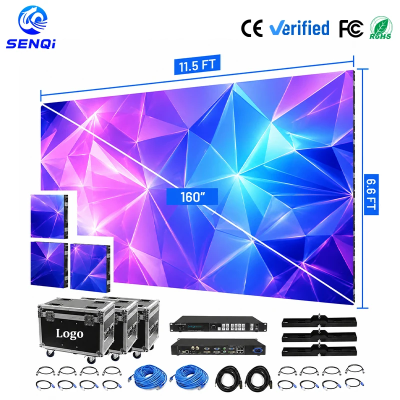 P2.6-P4.81 8ft*10ft 4K Energy Saving LED Video Wall Live Show Stage Rental Display Screen