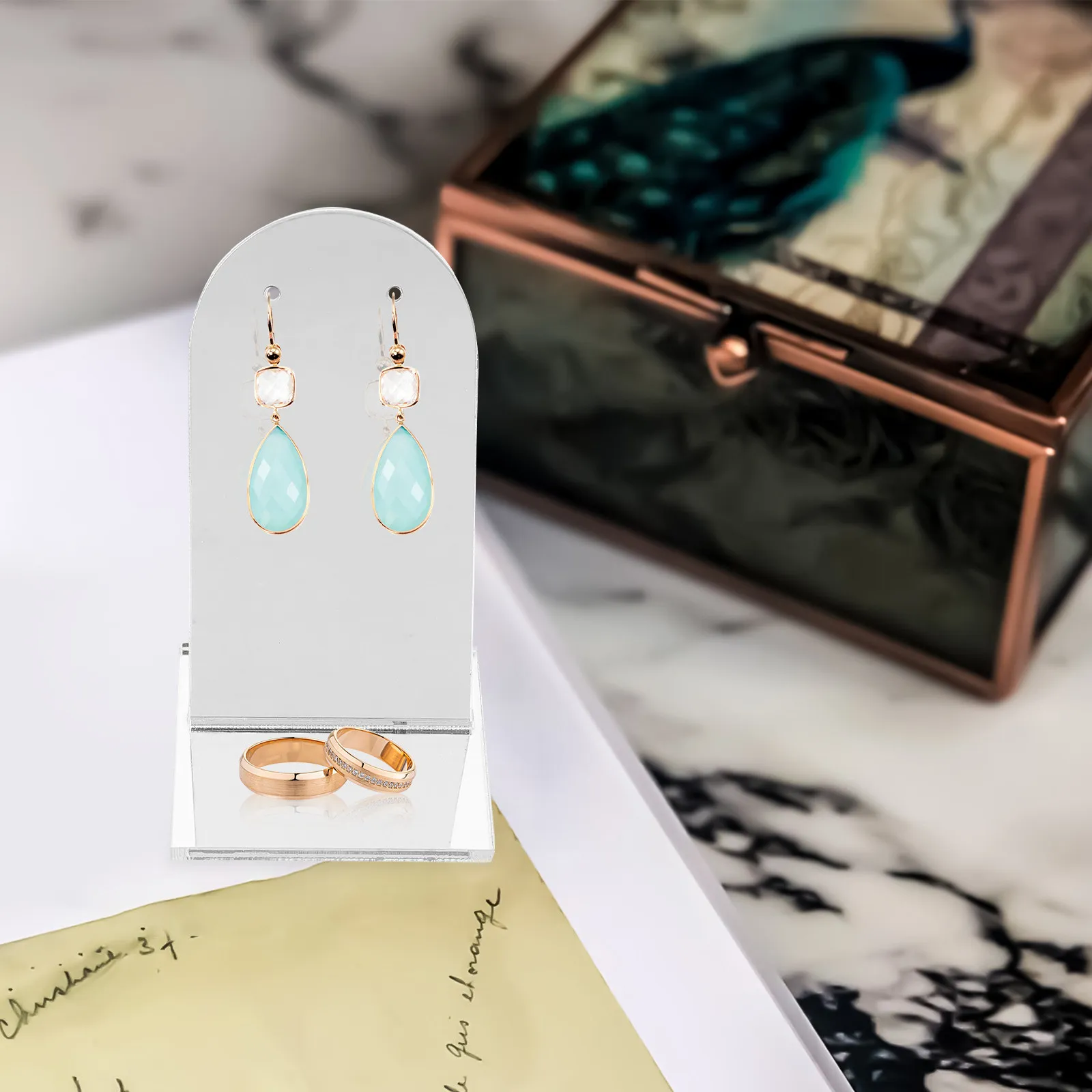 

1Pcs Jewelry Display Acrylic Photo Props Mirror Reflection Board Lightweight Reflective Photo Supply Acrylic Reflection Mirror