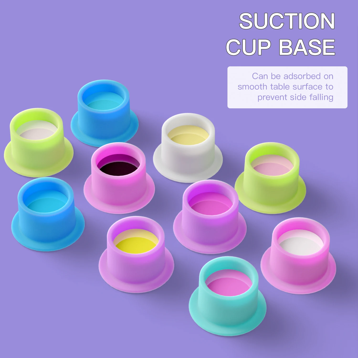 100Pcs Silicone Tattoo Ink Cups Heart shaped Base Pigment Container Caps for Permanent Makeup Tattoo Supplies Tattoo Accessories