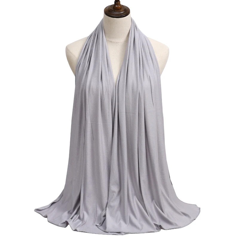 New Jersey Damen muslimischen Ramadan Mode Modal Baumwolle Jersey Hijab Damen hochwertige einfarbige weiche Hijab lange afrikanische Schal