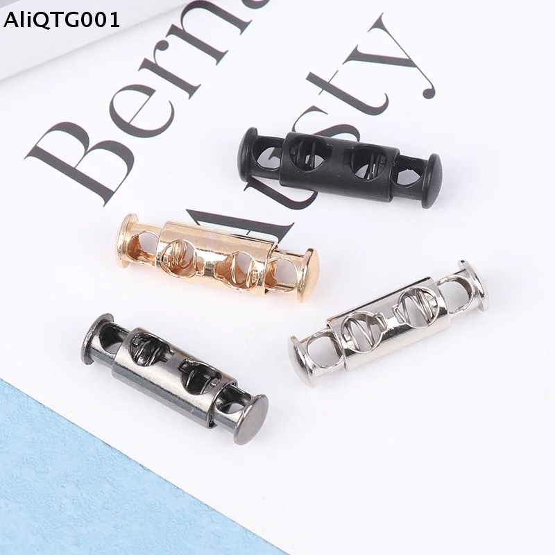 

10 шт., металлические замки для шнура, пружинная пряжка с двойным отверстием, эластичный регулируемый замок для шнура, затягивающие крепления, швейные инструменты