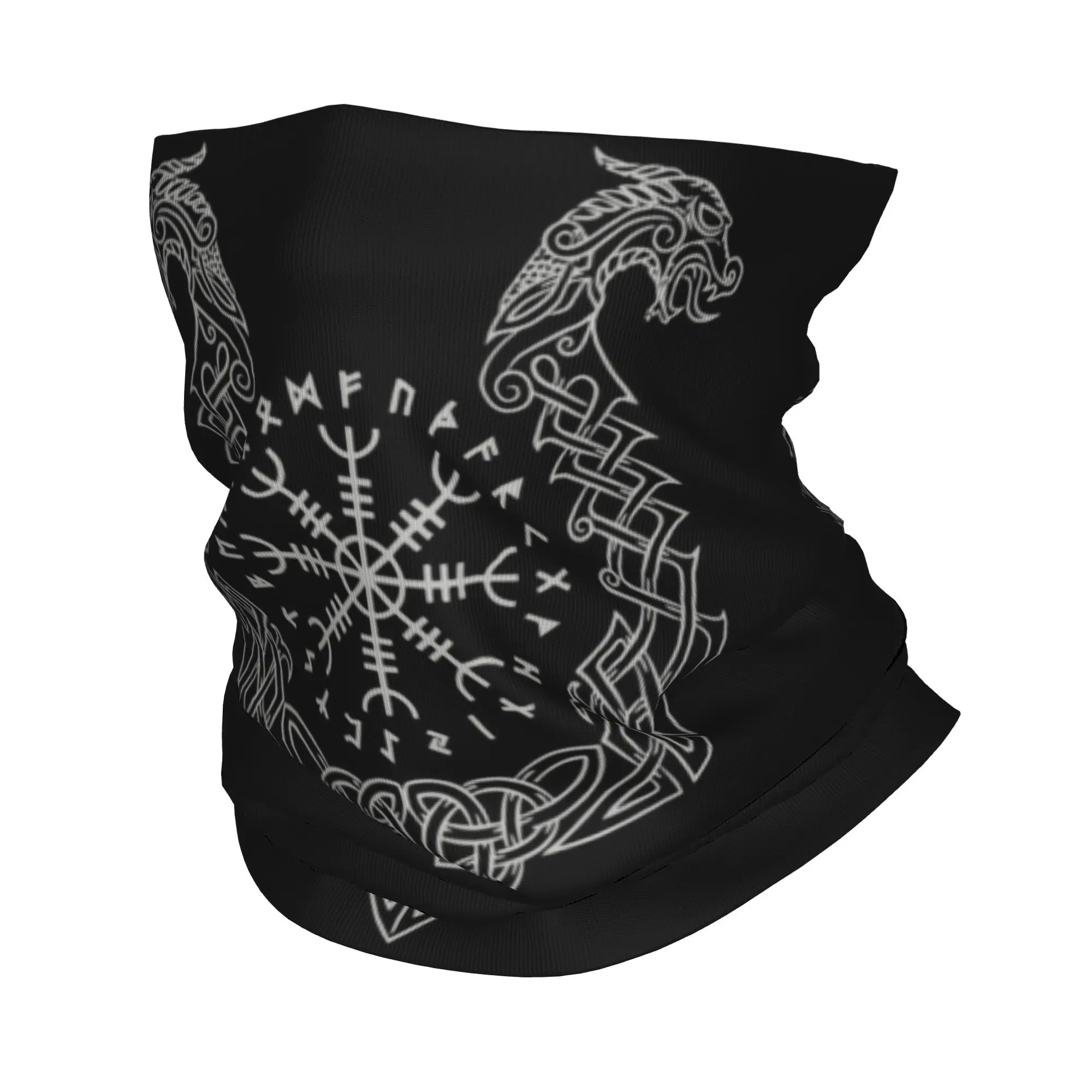 Viking Helm of Awe Bandana Neck Gaiter for Hiking Running Men Women Wrap Scarf Norse Compass Headband Warmer Face Scarf Cover
