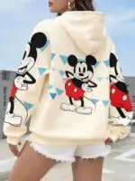Sudadera con capucha con gráfico de Disney de gran tamaño para hombre y mujer, ropa de calle informal con estampado de Mickey Mouse, Top de moda para primavera y otoño