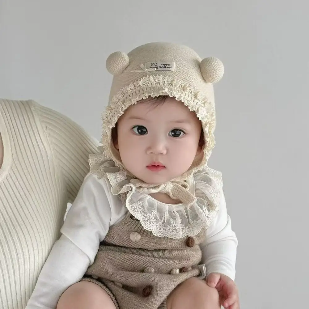 

Breathable Winter Baby Crochet Hat Cold-Resistant Solid Color Baby Ear Protection Cap Ear Protection 3-42 Months