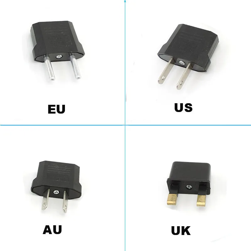 5x AC EU KR AU UK To EU US AU UK wall Travel power Adapter converter Electric Plug Socket Outlet for flashlight Charger part t