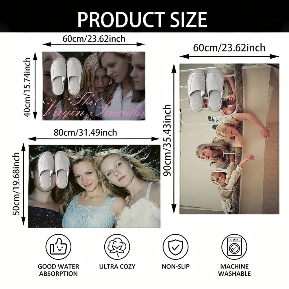 T-The V-Virgin S-Suicides Movie Floor Mat Soft Non Slip for Entry Door Bathroom Indoor Home Decorative Carpet