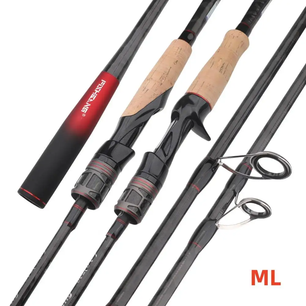 ROLLFISH ML Power Carbon Fiber Lure Fishing Rod Fast Action Spinning Casting  Freshwater Saltwater Bass Fishing Rod 1.8-2.7m