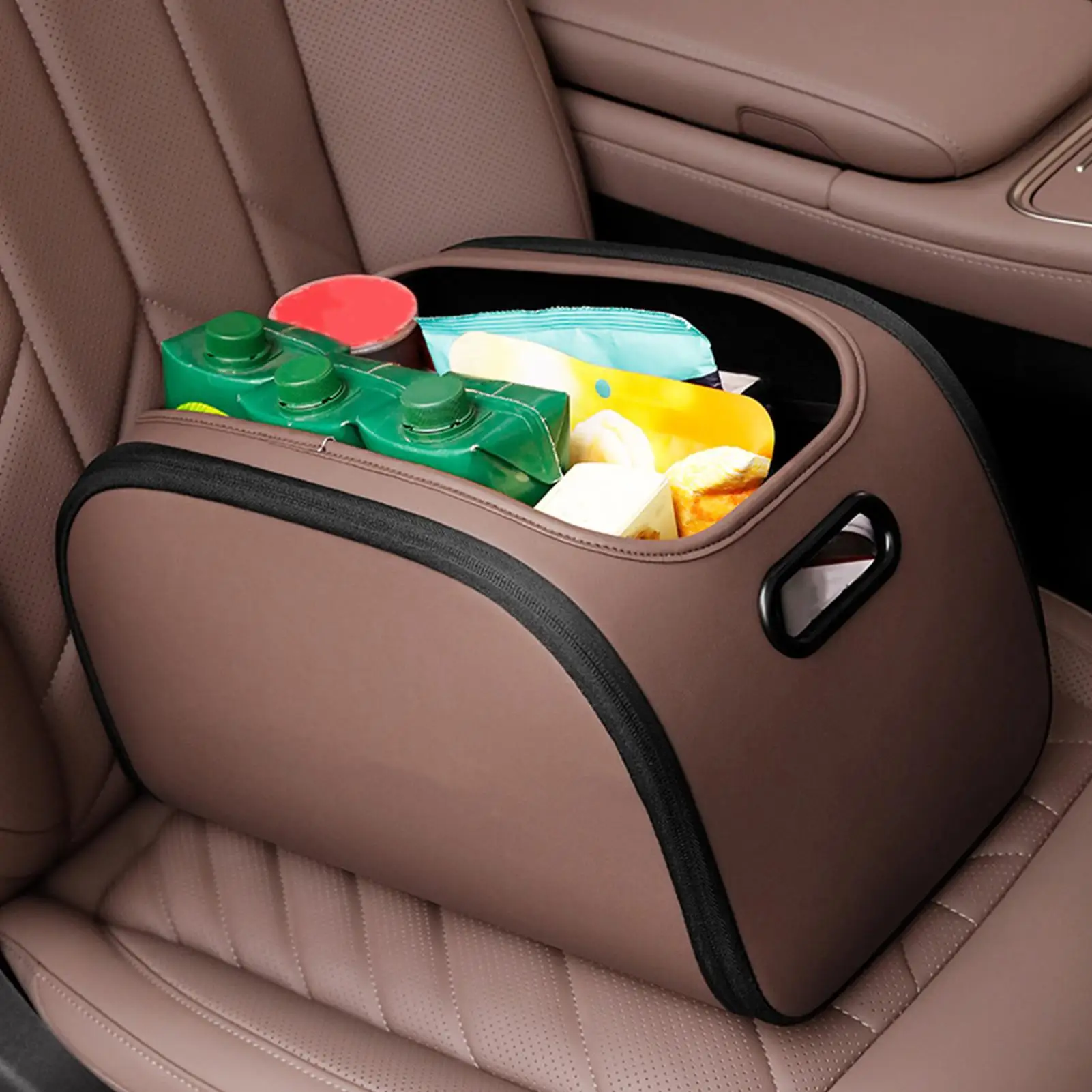 

Car Trunk Storage Box Organizer Large Capacity Built-in Pocket Leather Car Trunk Storage Organizer for Auto Interior Grocery