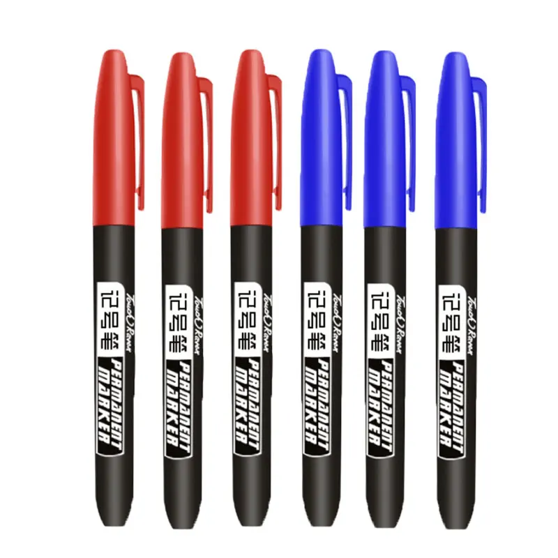 6 PCS Permanent Marker Pen Manga Drawing Markers Black Blue Red Waterproof Ink Sketch Pens Stationery Art School Supplies, image 18
