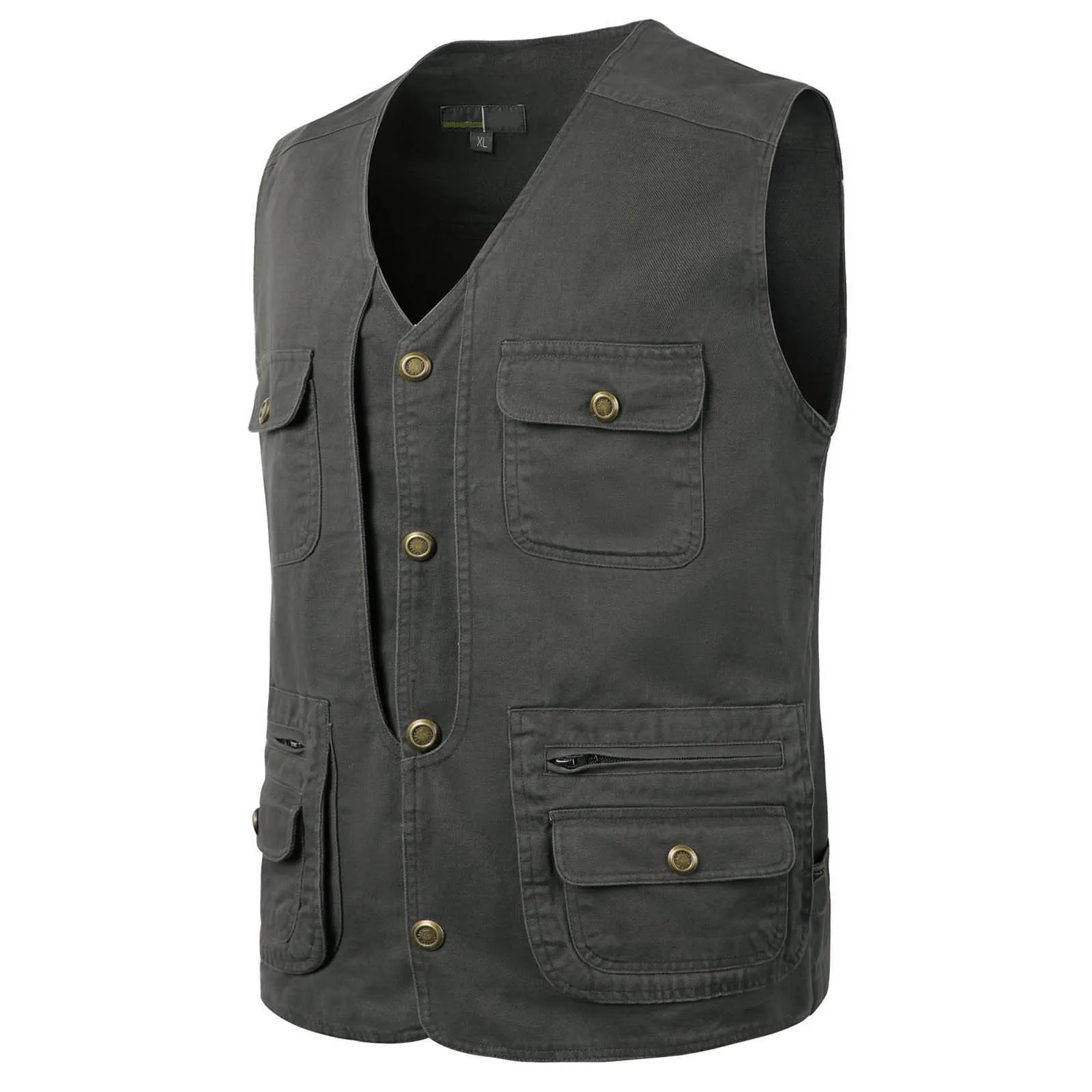 

Summer Men Unloading Tactical Vest Coat Casual Men's Single Breasted Waistcoat Mesh Work Sleeveless Jacket Tools Pocket Vest