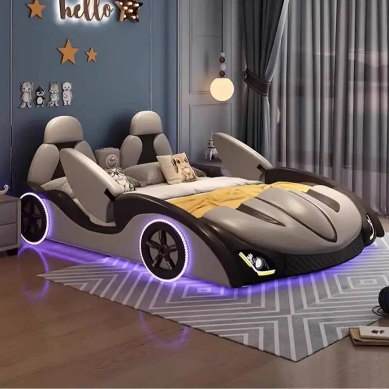 Luci Bianche Letti per bambini Decorazione Sicurezza Letti per bambini semplici in legno personalizzati Design singolo Moderno Lettino Per Bambini Mobili per la casa