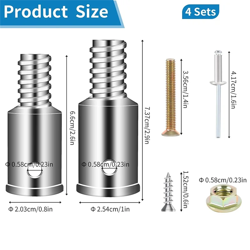 ABMR-مجموعة استبدال طرف ملولب عالمي، مجموعة إصلاح طرف ملولب للغاية مقاس 0.8 بوصة لأعمدة الخشب أو المعدن للممسحة والمكنسة 4 #6