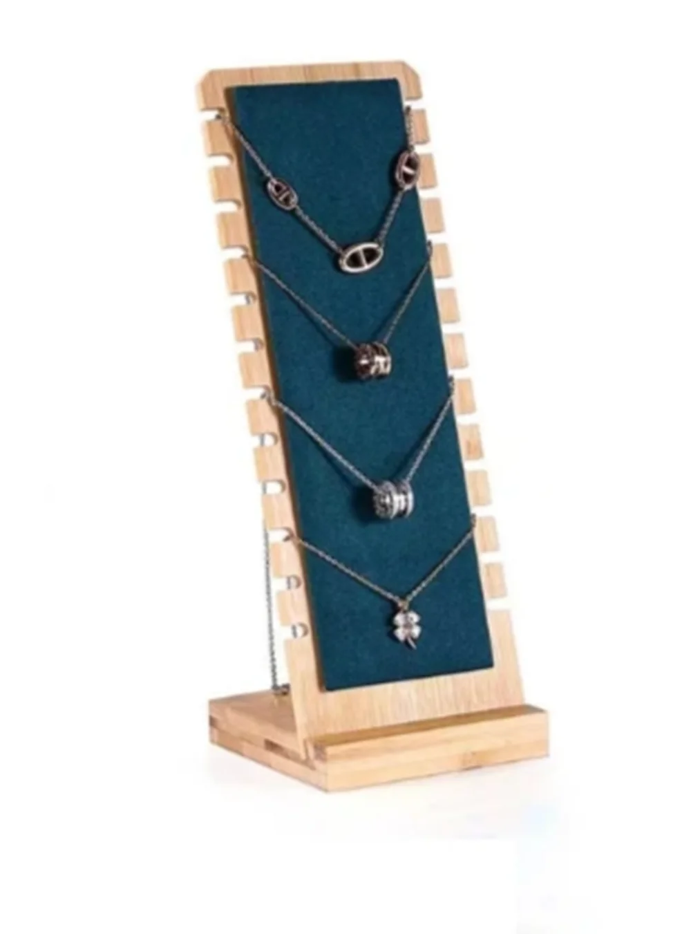 Nieuwe Massief Bamboe Hout Sieraden Display Ketting Vitrine Houder Hanger Lange Ketting Handing Organizer Houder Voor Kettingen