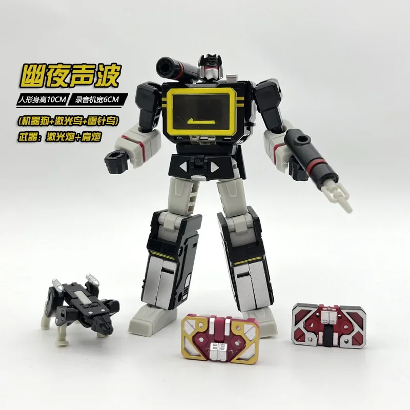 В наличии Трансформирующие игрушки PocketToys PT04B SoundWaves Tape DX9 Mini G1 Автомобиль Робот Аниме Модель Фигурка Коллекция Подарки