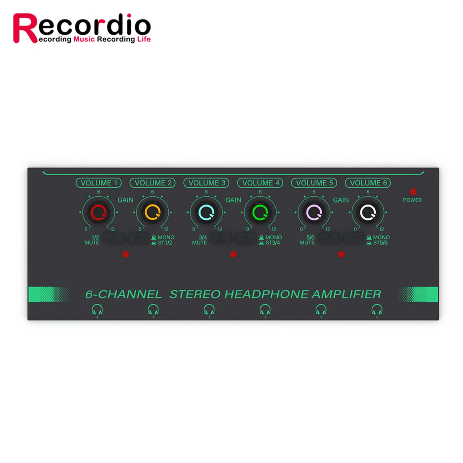

GAX-PX600 New 6 Channel Ultra Low Noise Line Amplifier audio interface sound card recording Powered Mixer for Output Devices