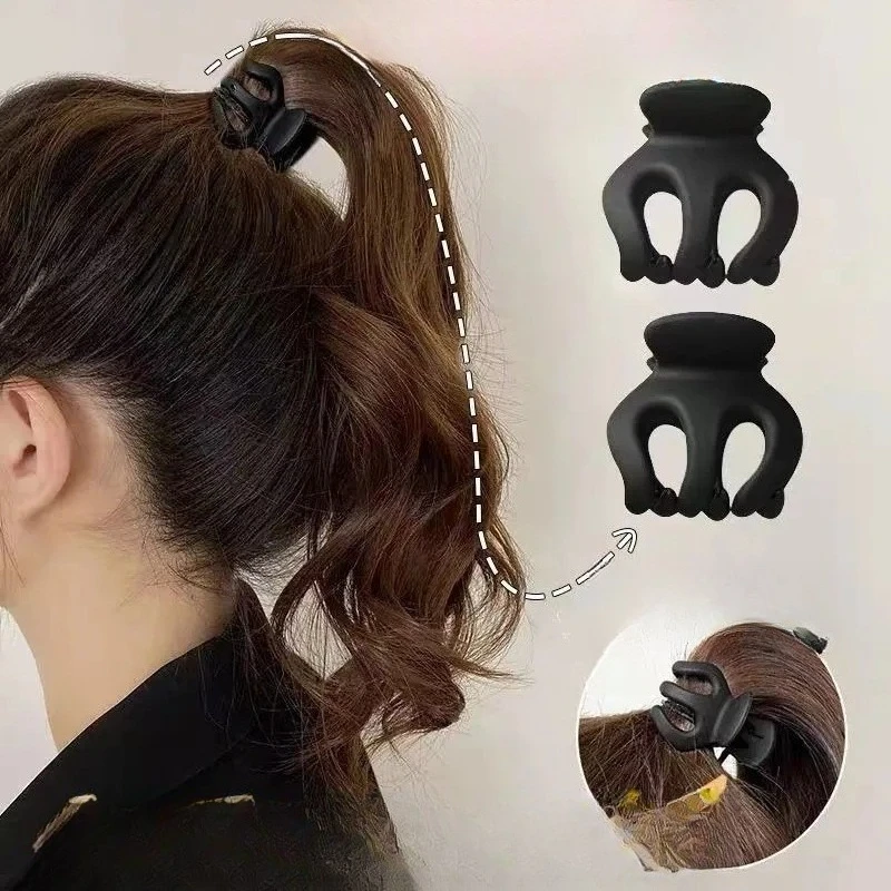 Матовый коготь для волос в виде тыквы, профессиональный салонный зажим для волос, держатель для высокого хвоста, элегантный аксессуар для волос, маленький зажим