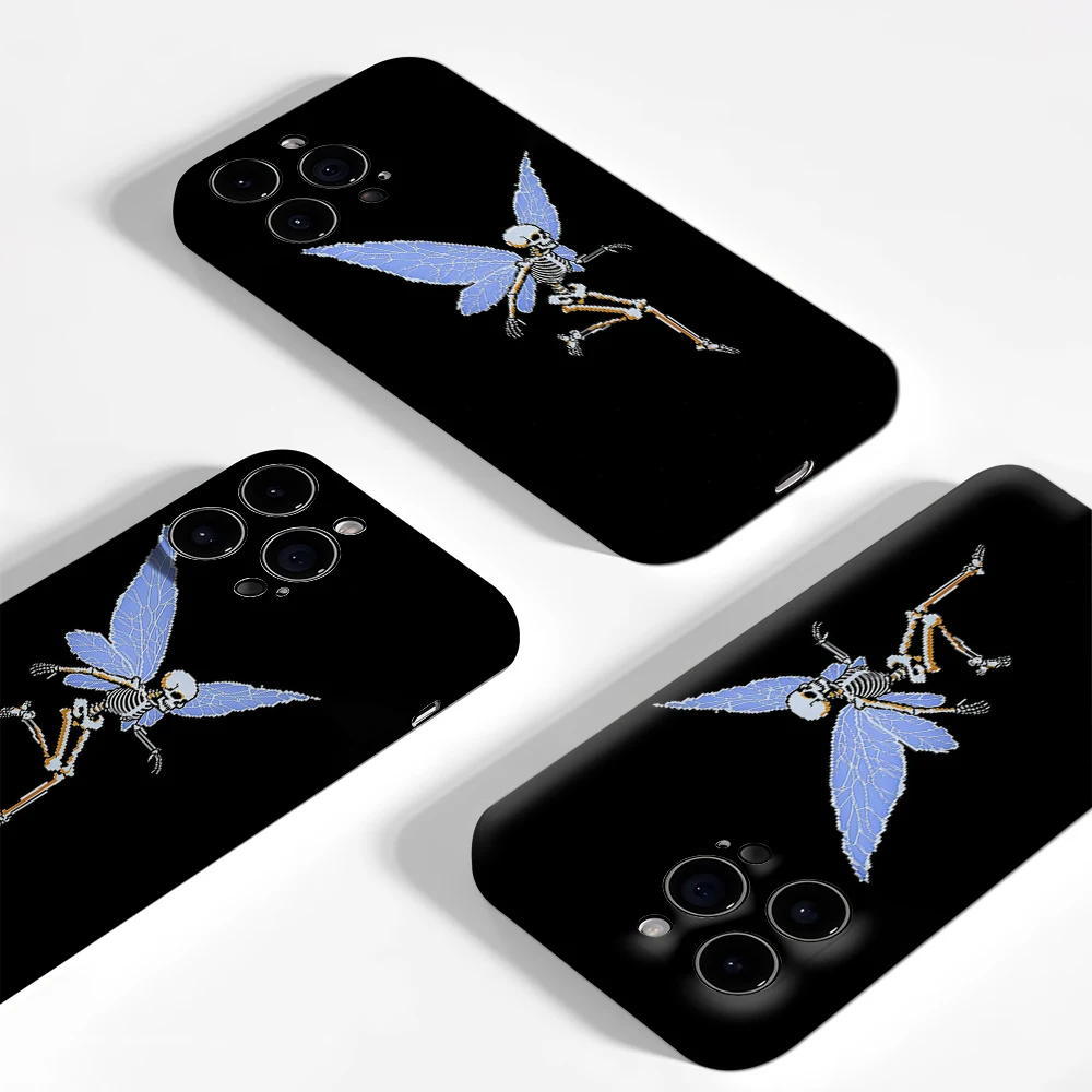 Blue Wing Skeleton Fairy Phone Case For iPhone 17 16 15 14 13 12 11 Pro Max Air 16e 7 8 Plus XS Max X XR Hard PC Bumper Cover view 4