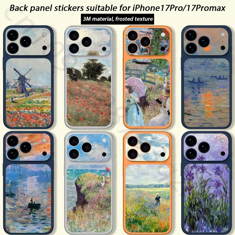 

Art Painting C-Claude-Monet-S For iPhone 17 pro Max 17 pro Full Cover Decal Skin Wrap 3D Colorful Rear Protective Sticker Film