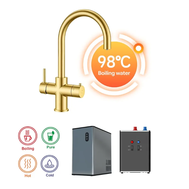 Boiling Water C Shape Steel Faucet Tap Water Purifier Hot Cold Filtered Water Purifier Faucet Tap With SS Spout