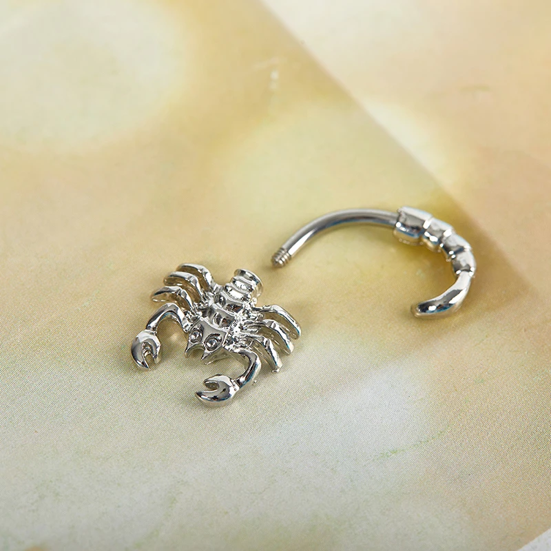 بسيطة ثقب البطن زر مشبك حلقة الإكسسوارات شكل العقرب ثقب مشبك حلقة فاسق مجوهرات للجسم اكسسوارات