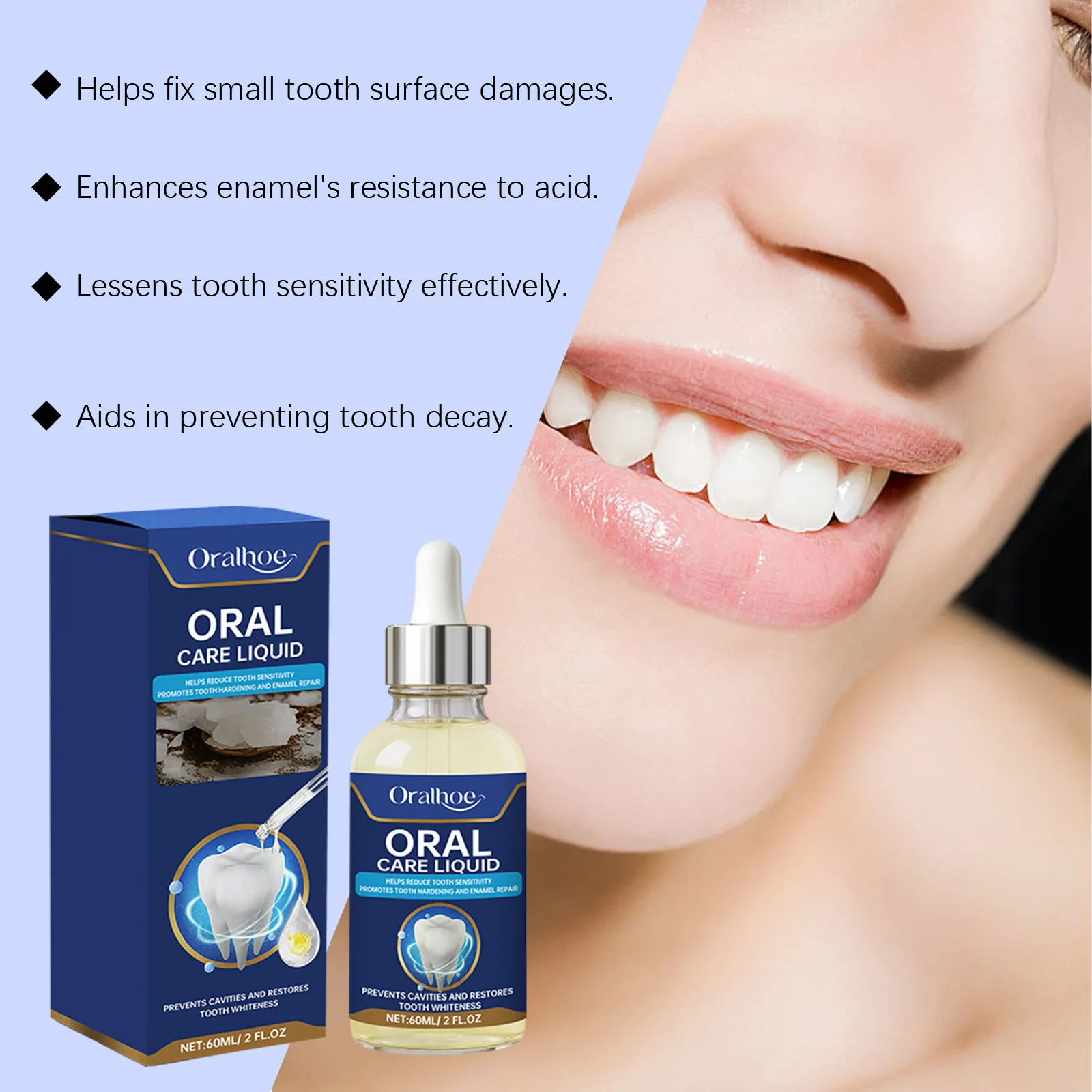 ORALHOE Dental Care Drops Remove Tooth Yellowing Preventing Tooth Decay Fresh Breath Remove Dental Plaque Teeth Whitening Liquid