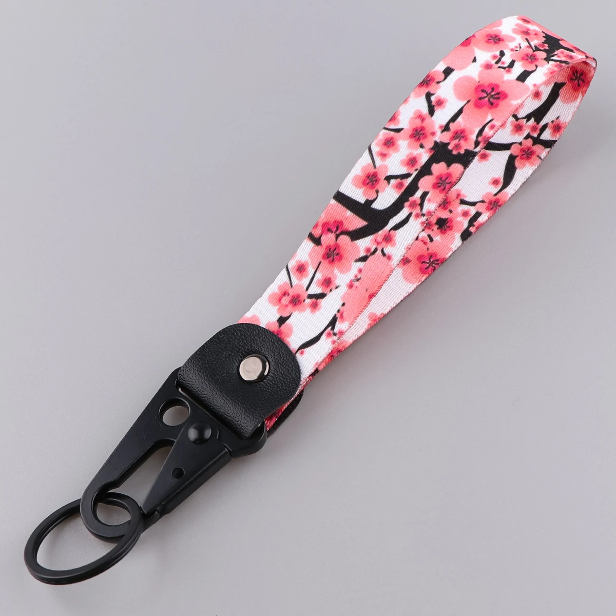 Sakura Auto-Schlüsselanhänger, Kirschblüten-Lanyard, Hängegurt mit Metall-Schlüsselhalter, Anhänger, Auto, Motorrad, Schlüsselanhänger, Zubehör, Geschenk