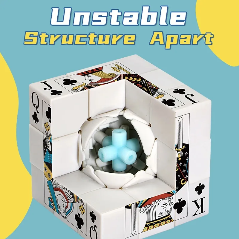 Magic Cube 3x3x3 3D UV Printed Poker K Q J Stress-relieving Puzzle Professional Smooth Speed Game Children's Toy Gift