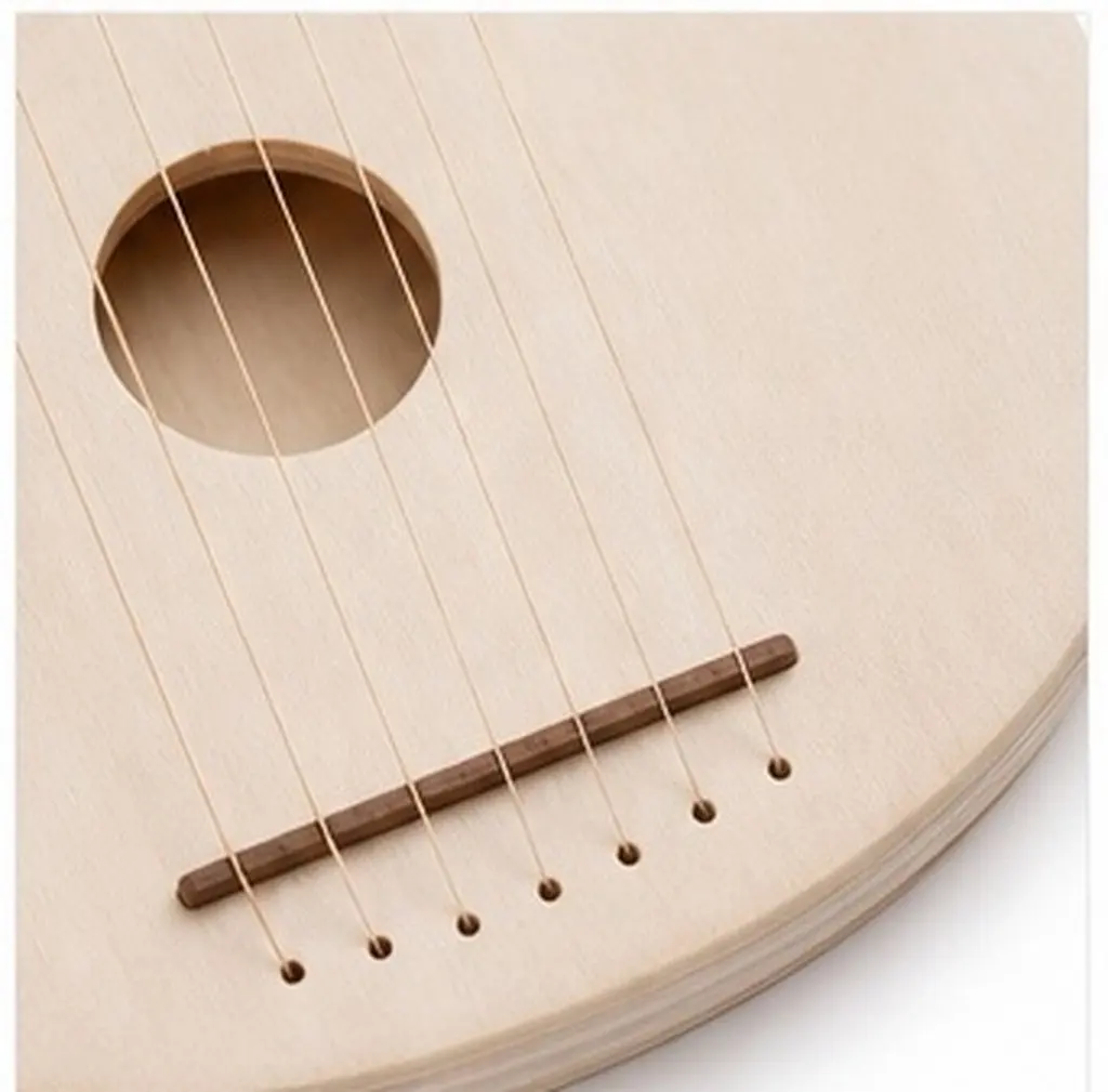 1Set Bass Lyre Harp 7 String Solid Lyre Harp Wood String Instrument for Creative Expression Home Decor Music Therapy Educational