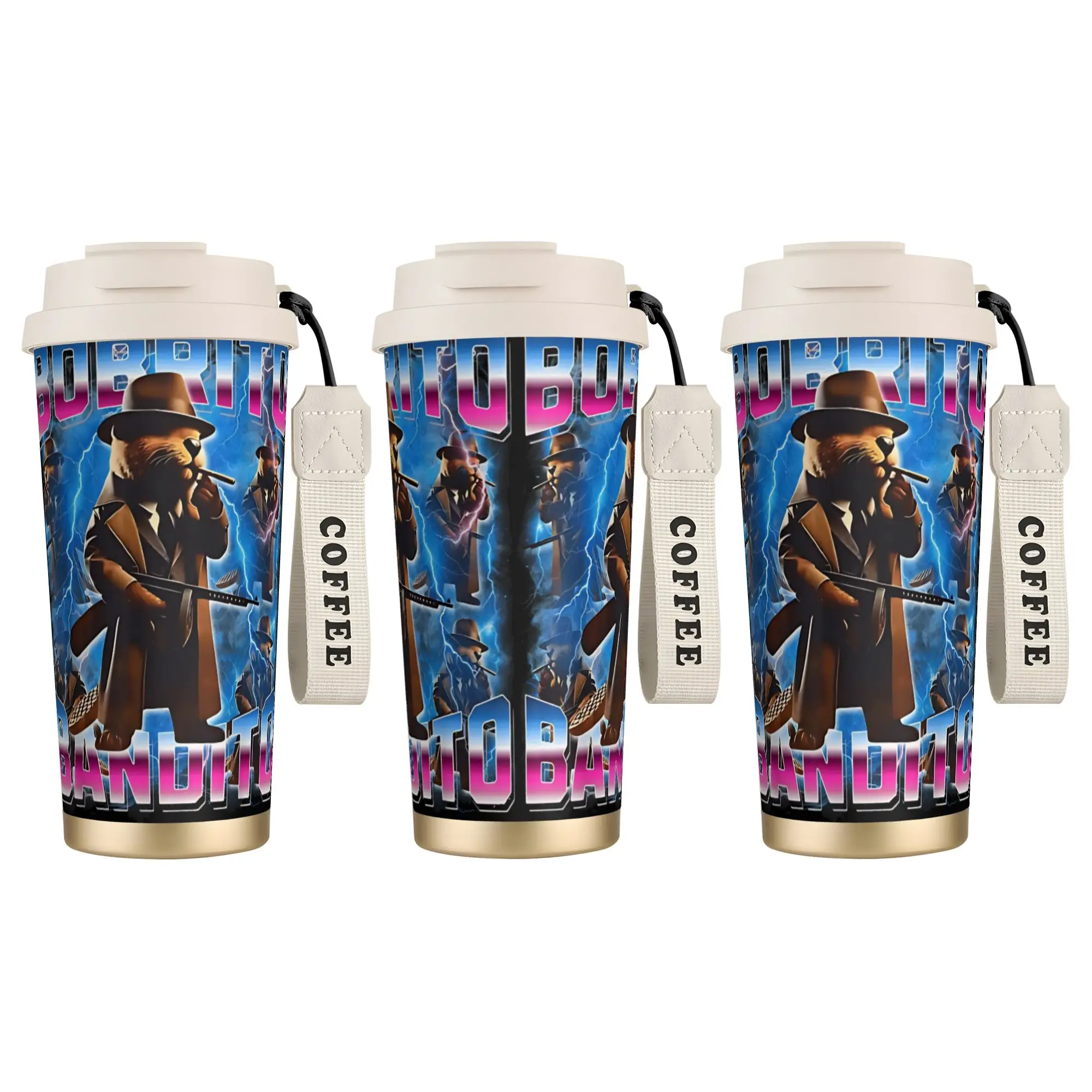 

Итальянская термокружка Bobrito Bandito из нержавеющей стали 316, большая кружка для кофе, герметичная, для горячих напитков и воды