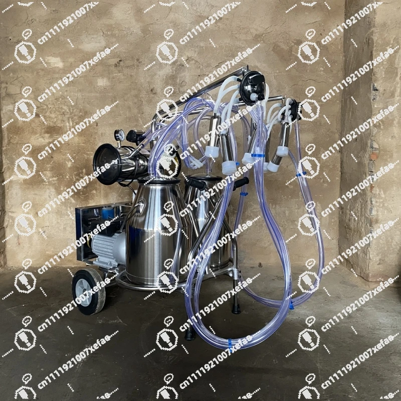 Portable Pulse Vacuum Milking Machine Double Barrel Milking Machine Household
