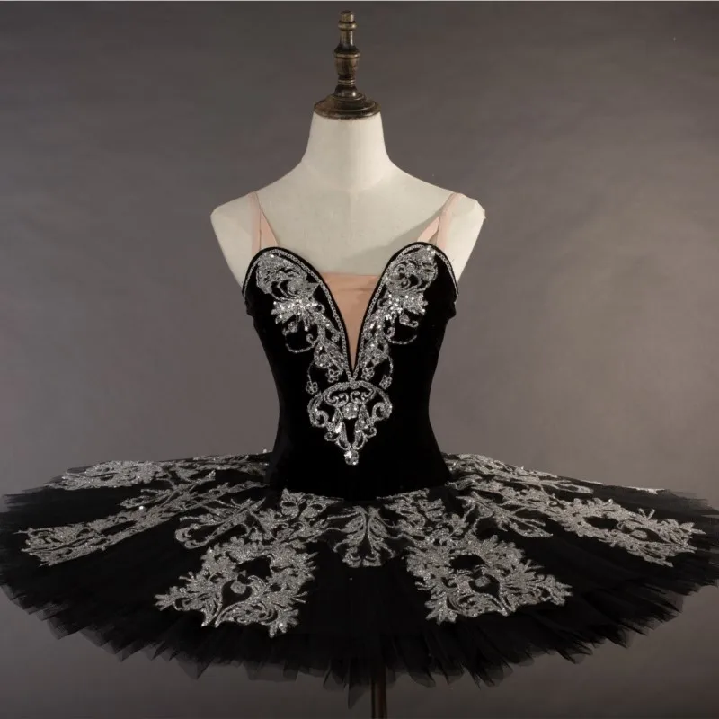 Professional High Quality Women Adult Dance Costumes Black Swan Lake Ballet Tutu