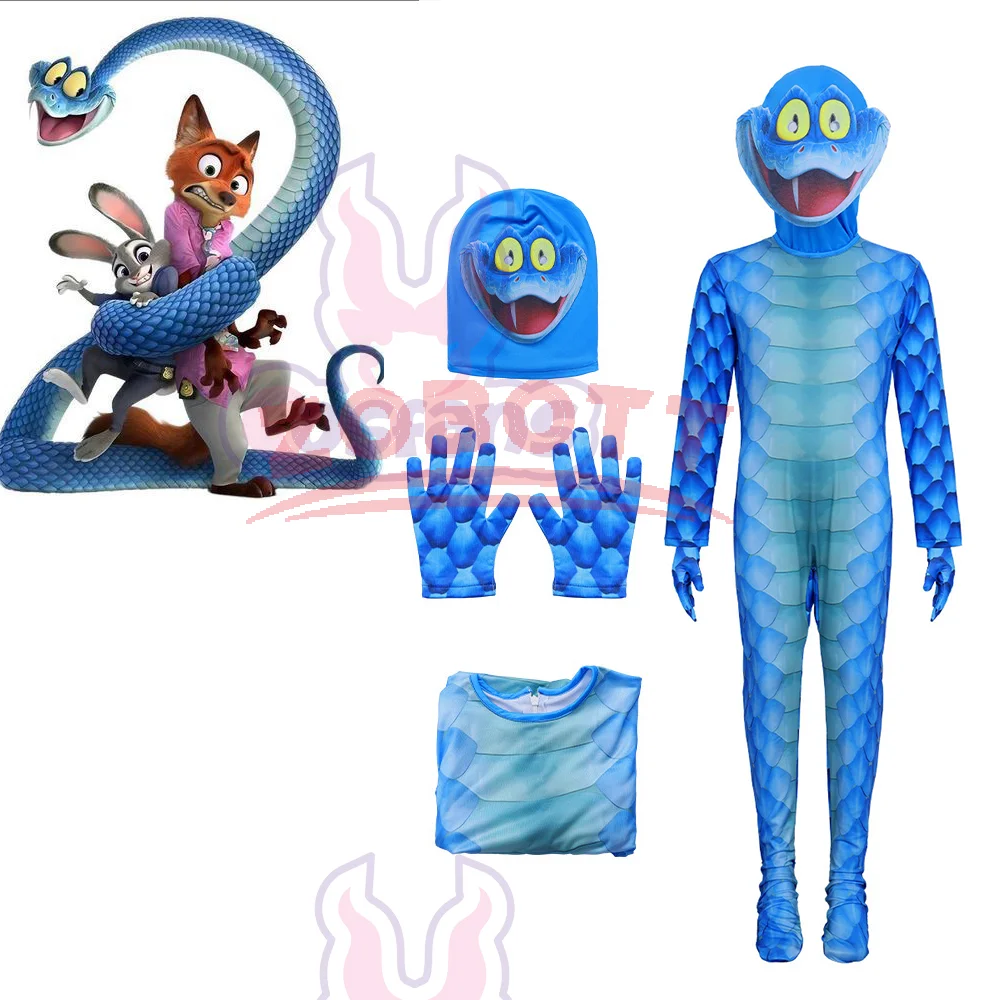 

Костюм для косплея в стиле аниме Zootopias 2, Gary De'Snake, цельный детский забавный боди, карнавальное платье, вечерние принты со змеиной чешуей