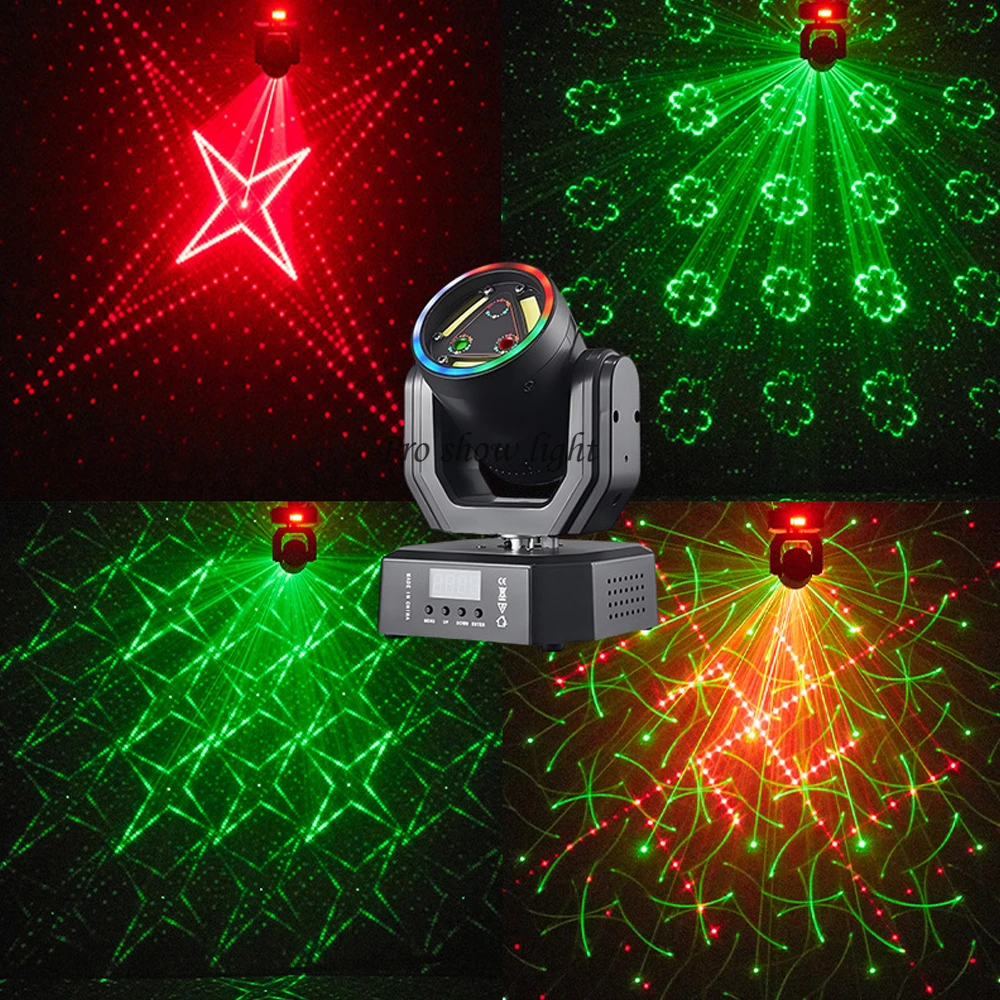 Mini LED Moving Head Lights 3IN1 Effect LED Stage Strobe Lights DJ Lazer Lights with LED Strip for Disco Party Wedding Holiday
