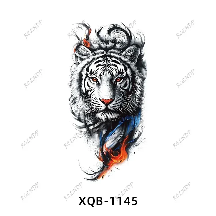 1/8PCSWaterproof Temporary Tattoo Sticker tiger lion Fake Tatto Flash Tatoo  Arm tatouage for Girl Woman Man