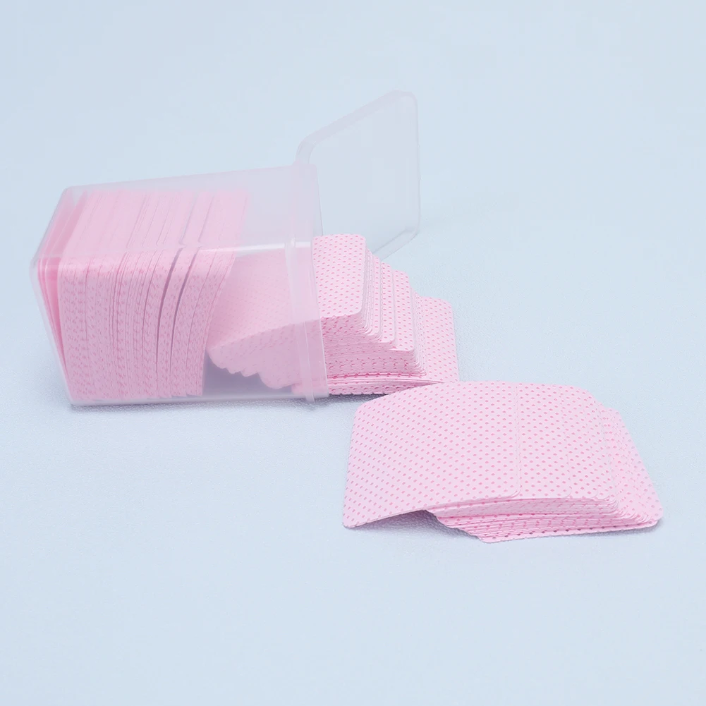 200pcs Wipes Paper Eyelash Extension Glue Remover Pad Bottle Mouth Cleaning Tool