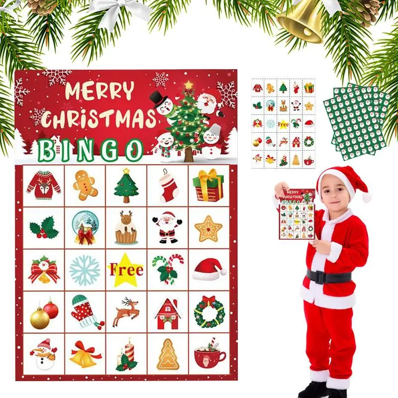 Christmas Board Cards Game Interactive 24-Player Board Card Game For Christmas Seasonal Friends Activity School Home Game Group