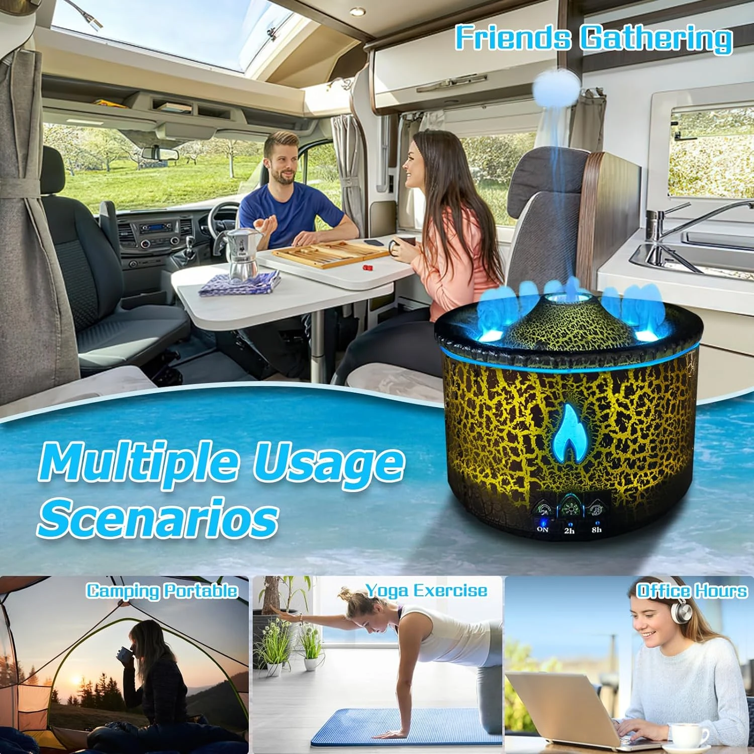 洗練されたモダンな Volcano アロマセラピー ディフューザーでリビング スペースを変えるだけです。 その静かな中で自分自身を浸し、