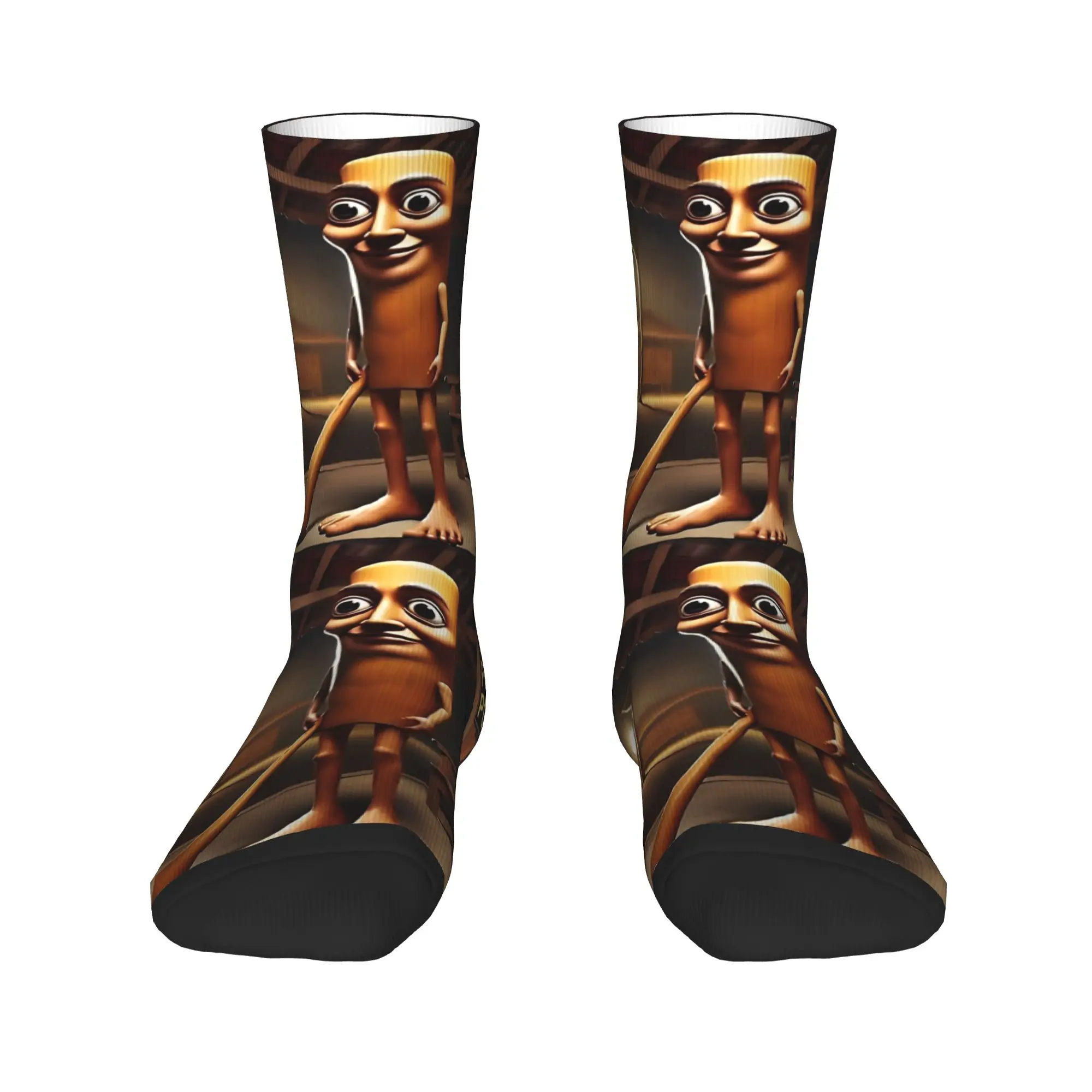Tung Tung Tung Sahur Brains Socks  Funny Stockings Autumn Anti Bacterial Men Socks Comfortable Printed Running Socks