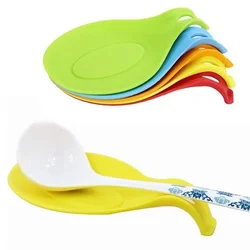 Silicone Spoon Holder Rest Pad Kitchen Utensils Spatula Eggbeater Heat Resistant Placemat Tray Insulation Mats Kitchen Tools