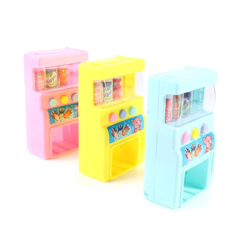 Coin-Operated Vending Machine Kids Simulation Self-Service Vending Machine Mini Coins Drinks Play Toys For Kids Boys And Girls