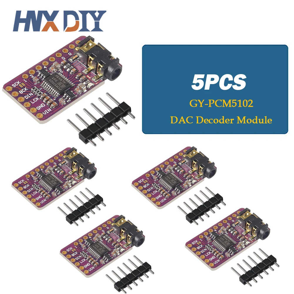 1-10pcs PCM5102A DAC Decoder GY-PCM5102 Interface I2S  Player Module For Raspberry Pi pHAT Format Digital PCM5102 Audio Board view 2