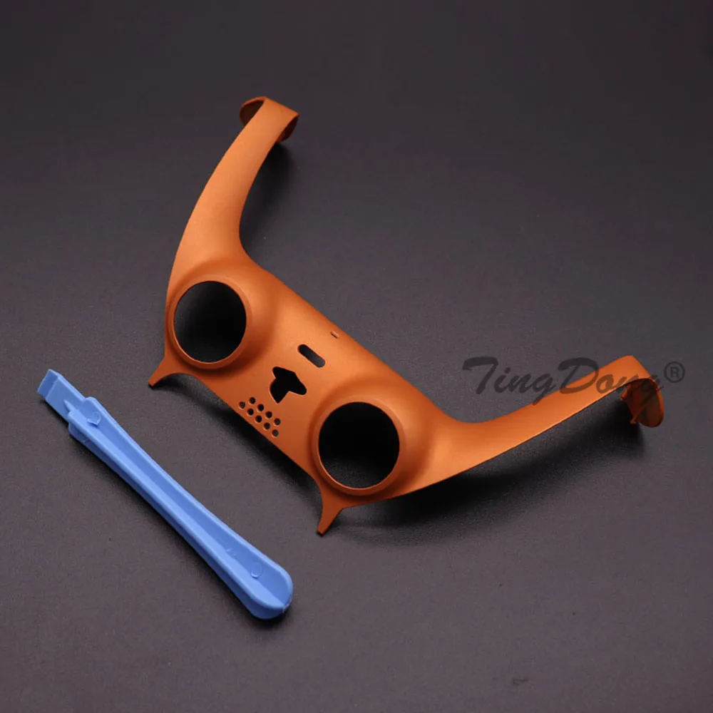 Chroom/matte gamepad handvat decoratieve strip voor PS5 controller joystick handvat shell cover met koevoet