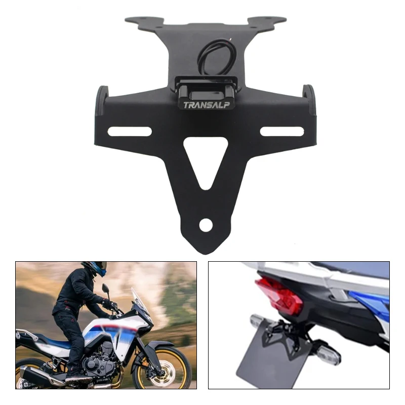 Fit For HONDA XL750 TRANSALP 2023-Motorcycle Accessories Rear Fender Plate License Plate Mount Black Metals License Plate Holder