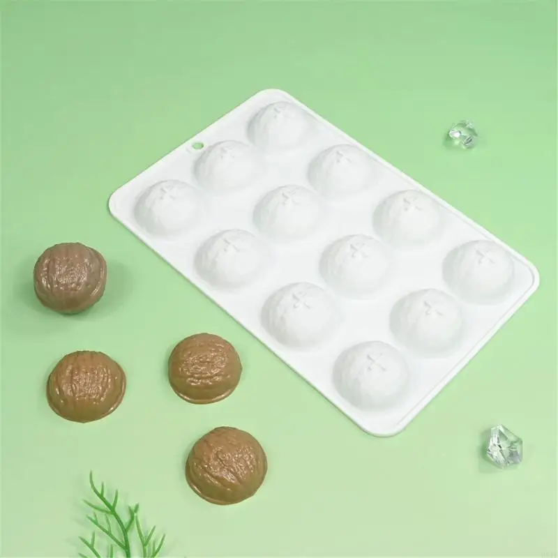 Easy to Use 12 Cavity Silicone Chocolate Molds with Realistic Walnut Designs 