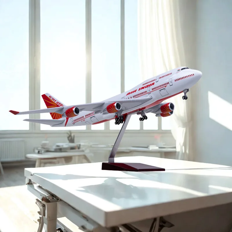 

47CM 1:150 Scale Aircraft Model Aviation Air India Airlines B747 Resin airplane toys for child Model Plane Holiday Decoration