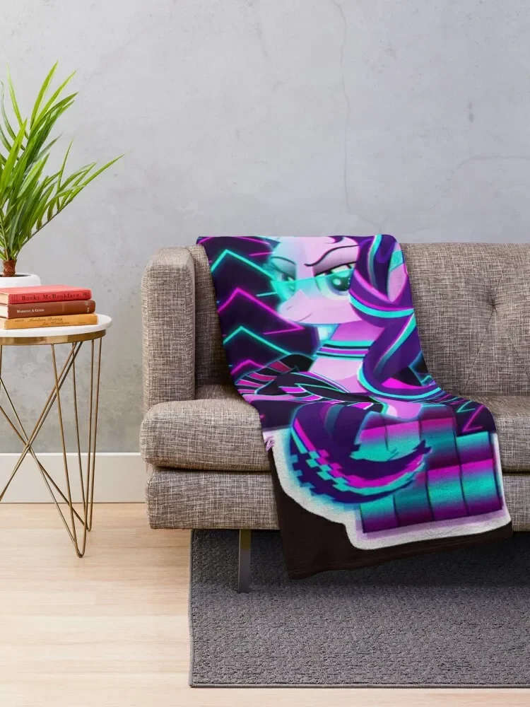 Synthwave Starlight Glimmer Classic T-Shirt Throw Blanket Thins Designers Hairys Blankets