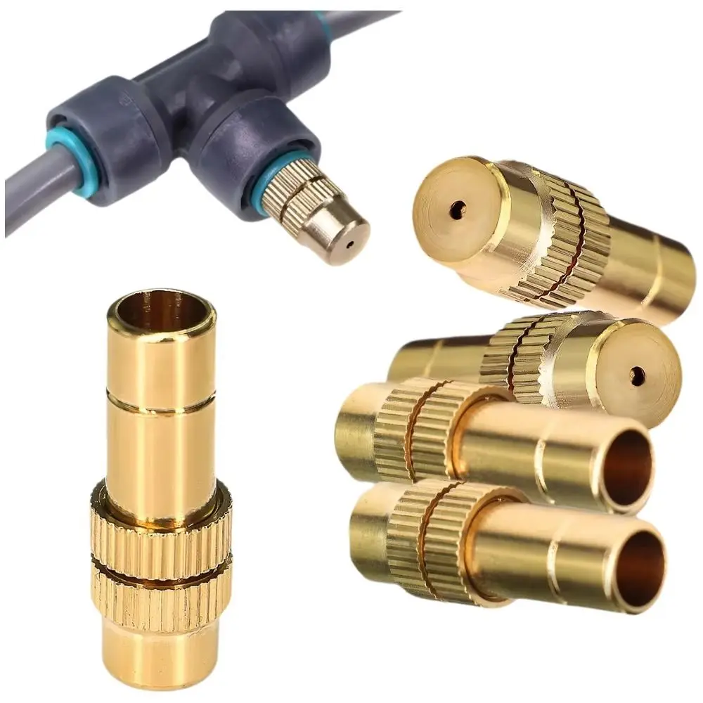 Durable OD 8mm Misting Nozzle Brass Adjustable Irrigation Nozzle Low Pressure Cooling Nozzle