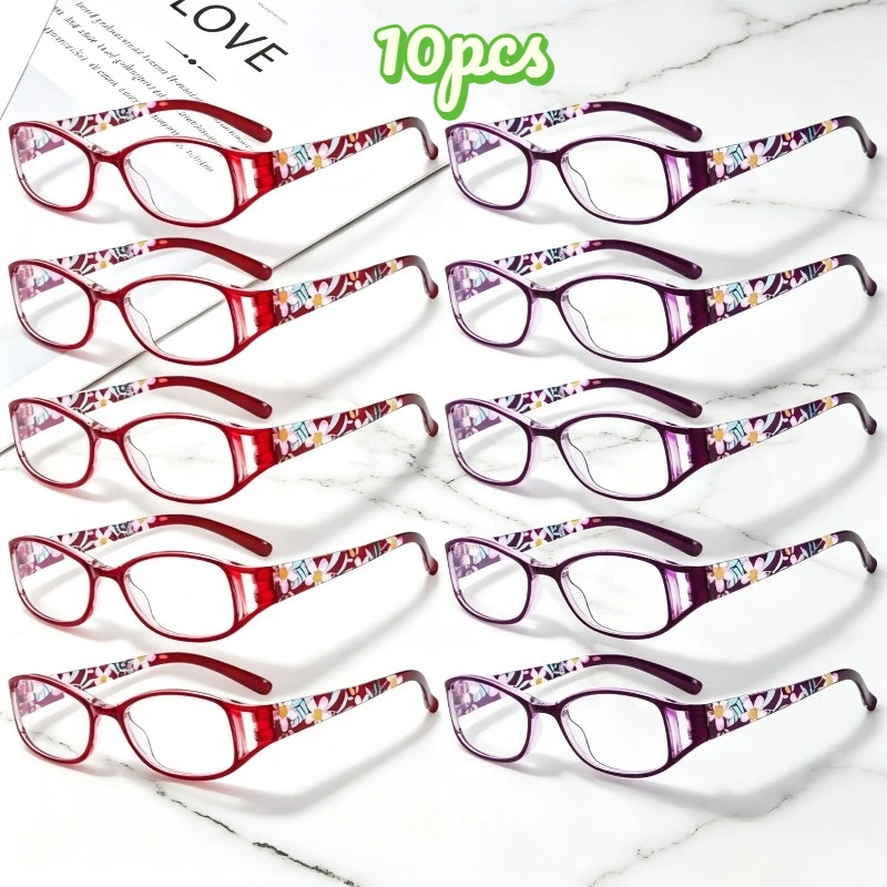 10pcs Foldable Anti Blue Light Presbyopia Reading Glasses for Men Women +100,+200,+250