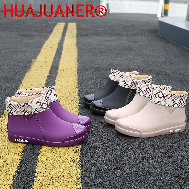 Sapatos femininos 2025 moda antiderrapante botas de chuva tubo botas de chuva para mulheres à prova dwaterproof água sapatos de água de trabalho botas de caza espanolas