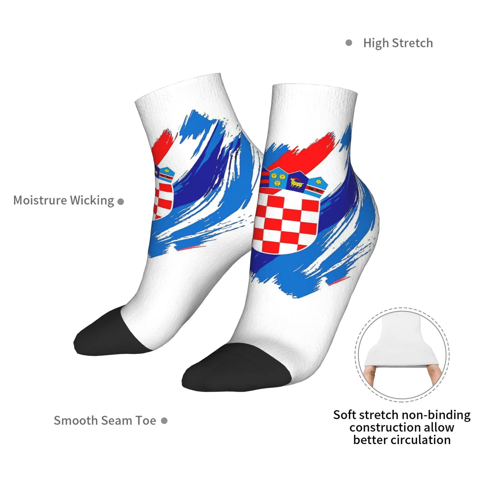 Calzini con bandiera da calcio Croazia per tutte le stagioni Calzini sportivi a tubo centrale Harajuku Calze morbide e divertenti per regali per uomini e donne